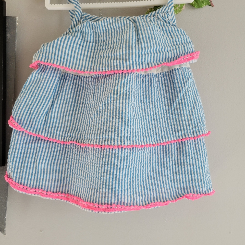 Baby Boden‎ Girl's Stripe Tiered Pom Trim Top 18-24 Months - Picture 4 of 8